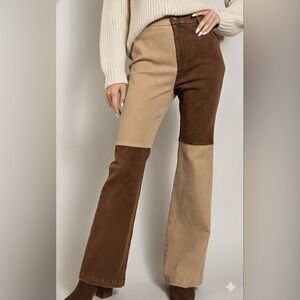 New nwt EESOME stretch flare color block jeans sz S M L so cute